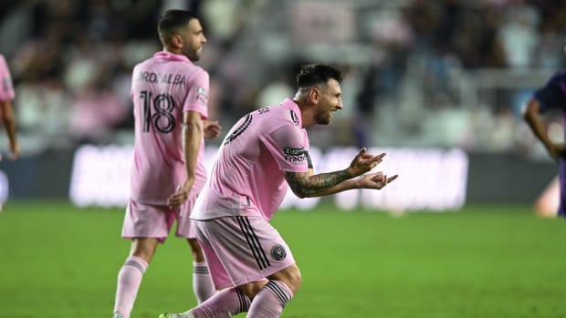 Leo Messi festeja como Spiderman en Leagues Cup
